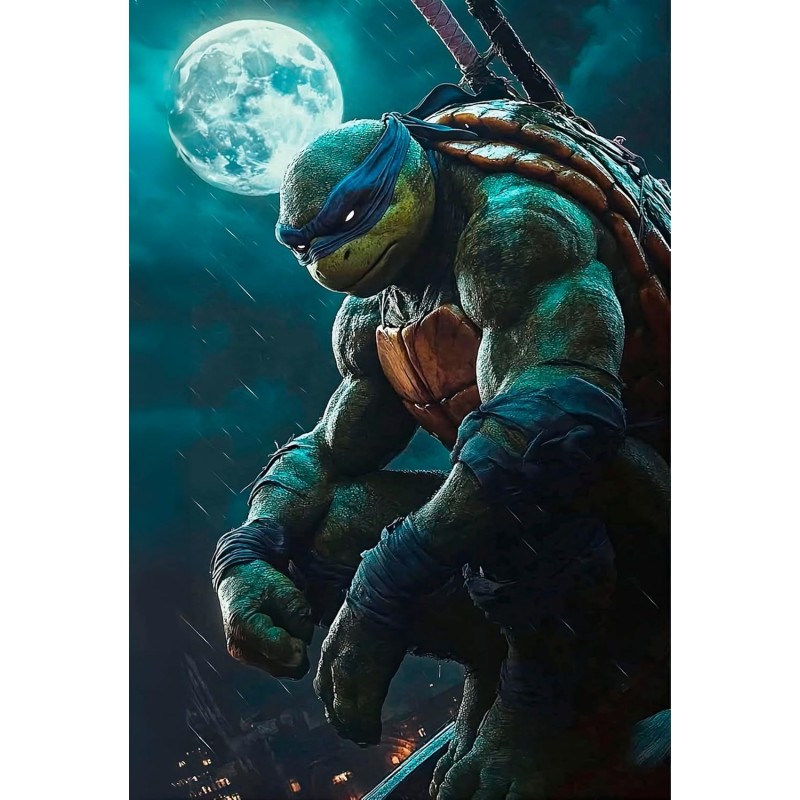 Placa Decorativa Leonardo Turtle Ninja Metálica Cuadro Póster HD