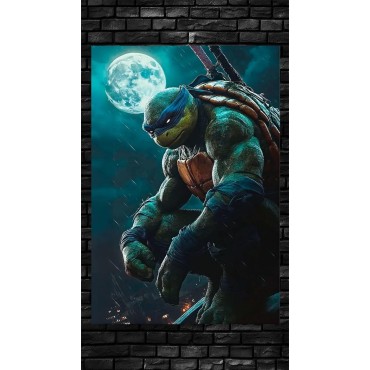 Placa Decorativa Leonardo Turtle Ninja Metálica Cuadro Póster HD