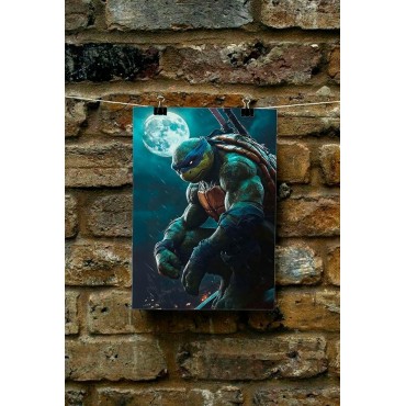 Placa Decorativa Leonardo Turtle Ninja Metálica Cuadro Póster HD