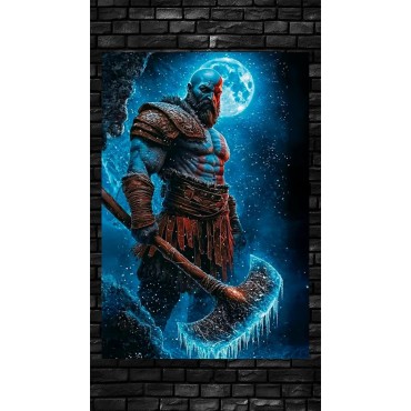 Placa Decorativa God Of Ware Ragnarok Metálica Cuadro Póster HD