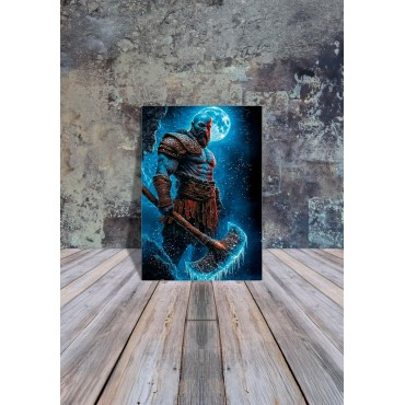 Placa Decorativa God Of Ware Ragnarok Metálica Cuadro Póster HD