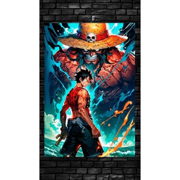 Placa Decorativa Luffy One Piece Metálica Cuadro Póster HD