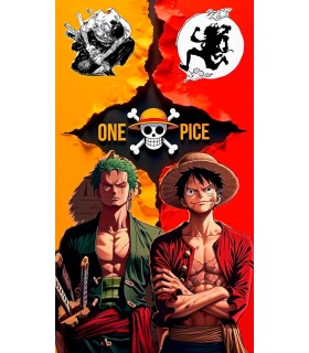 Placa Decorativa Luffy & Roronoa Metálica Cuadro Póster HD