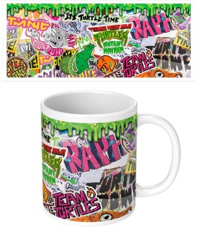 Taza Graffiti Las Tortugas Ninja TMNT Mutant Mayhem Cerámica 320 mls