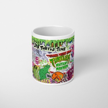 Taza Graffiti Las Tortugas Ninja TMNT Mutant Mayhem Cerámica 320 mls