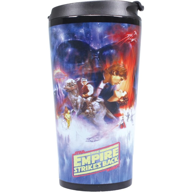 Taza De Viaje Cartel El Imperio Contraataca Star Wars Metálica 400 mls
