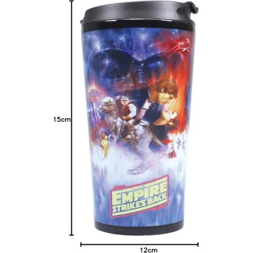 Taza De Viaje Cartel El Imperio Contraataca Star Wars Metálica 400 mls