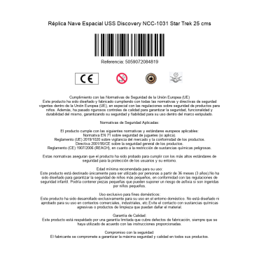 Réplica Nave Espacial USS Discovery NCC-1031 Star Trek 25 cms