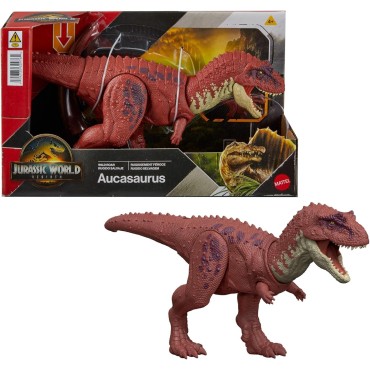 Figura Aucasaurus Con Sonido Jurassic World Rebirth Articulada 12 cms