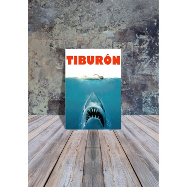 Placa Decorativa Tiburón Metálica Cuadro Póster HD