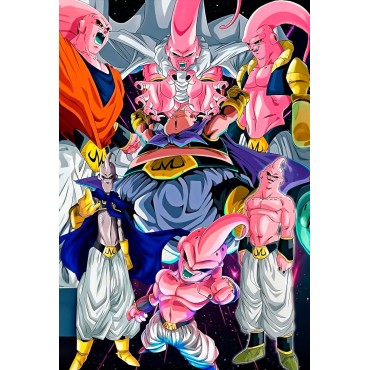 Placa Decorativa Majin Buu Fases Dragon Ball Z Metálica Cuadro Póster HD