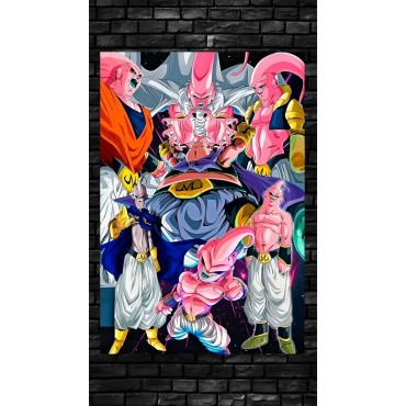 Placa Decorativa Majin Buu Fases Dragon Ball Z Metálica Cuadro Póster HD