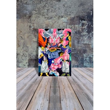 Placa Decorativa Majin Buu Fases Dragon Ball Z Metálica Cuadro Póster HD