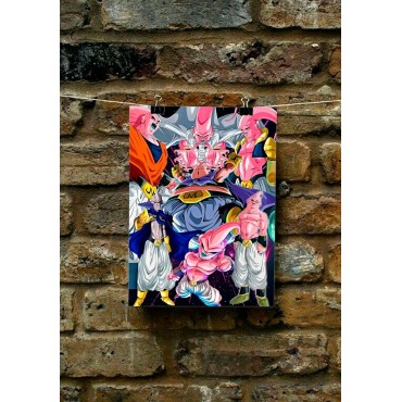 Placa Decorativa Majin Buu Fases Dragon Ball Z Metálica Cuadro Póster HD
