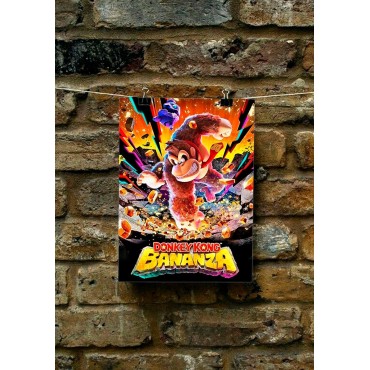 Placa Decorativa Donkey Kong: Bananza Metálica Cuadro Póster HD
