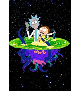 Placa Decorativa Rick & Morty Metálica Cuadro Póster HD