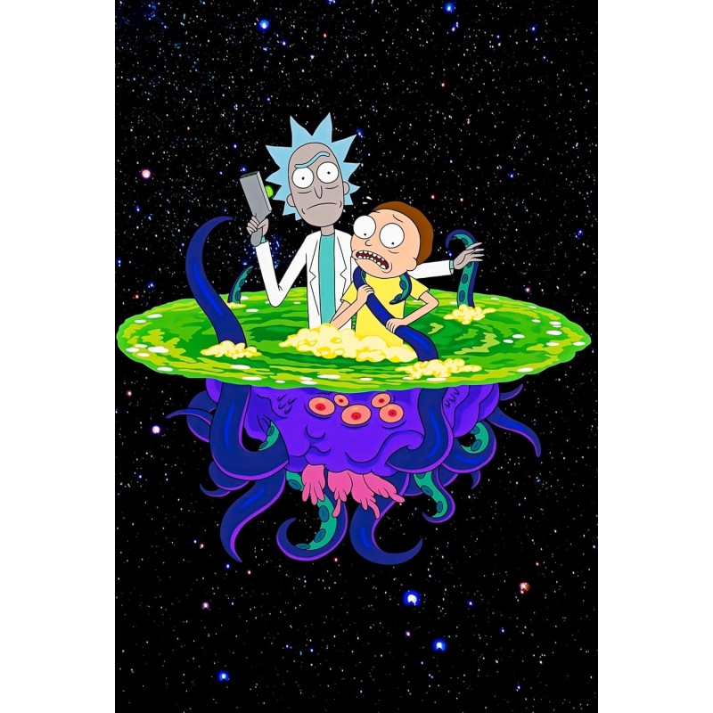 Placa Decorativa Rick & Morty Metálica Cuadro Póster HD