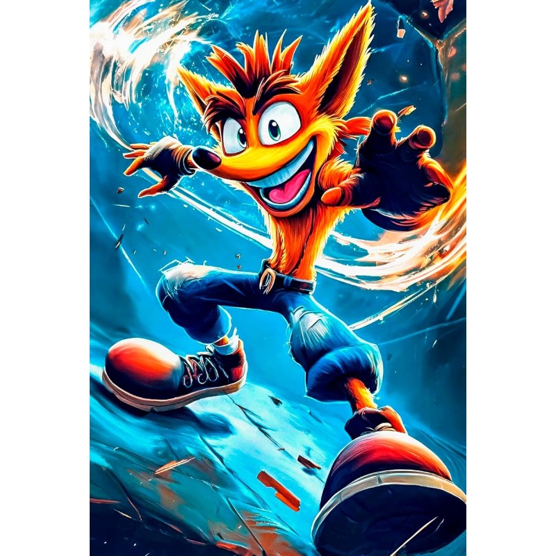 Placa Decorativa Crash Bandicoot Metálica Cuadro Póster HD
