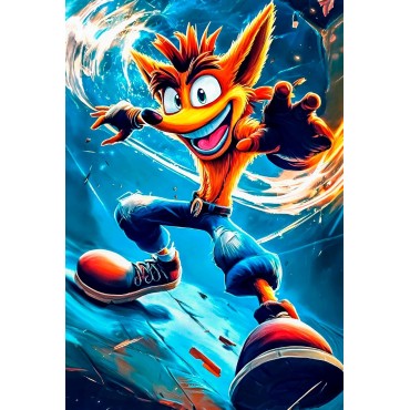 Placa Decorativa Crash Bandicoot Metálica Cuadro Póster HD