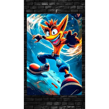 Placa Decorativa Crash Bandicoot Metálica Cuadro Póster HD