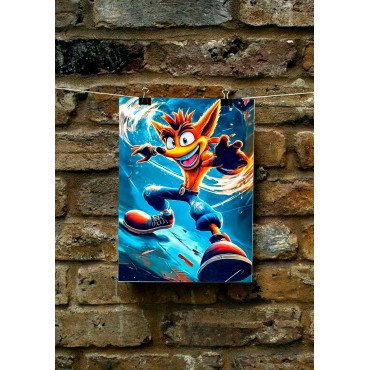Placa Decorativa Crash Bandicoot Metálica Cuadro Póster HD