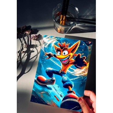 Placa Decorativa Crash Bandicoot Metálica Cuadro Póster HD