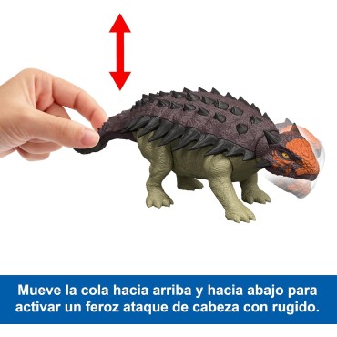 Figura Ankylosaurus Con Sonido Jurassic World Rebirth Articulada 12 cms