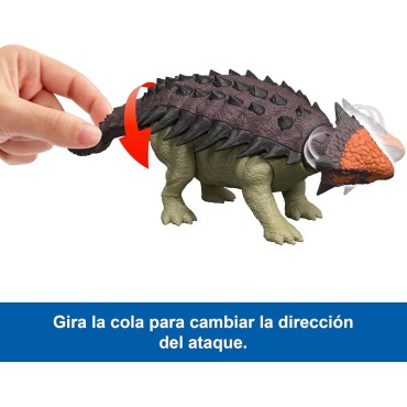 Figura Ankylosaurus Con Sonido Jurassic World Rebirth Articulada 12 cms
