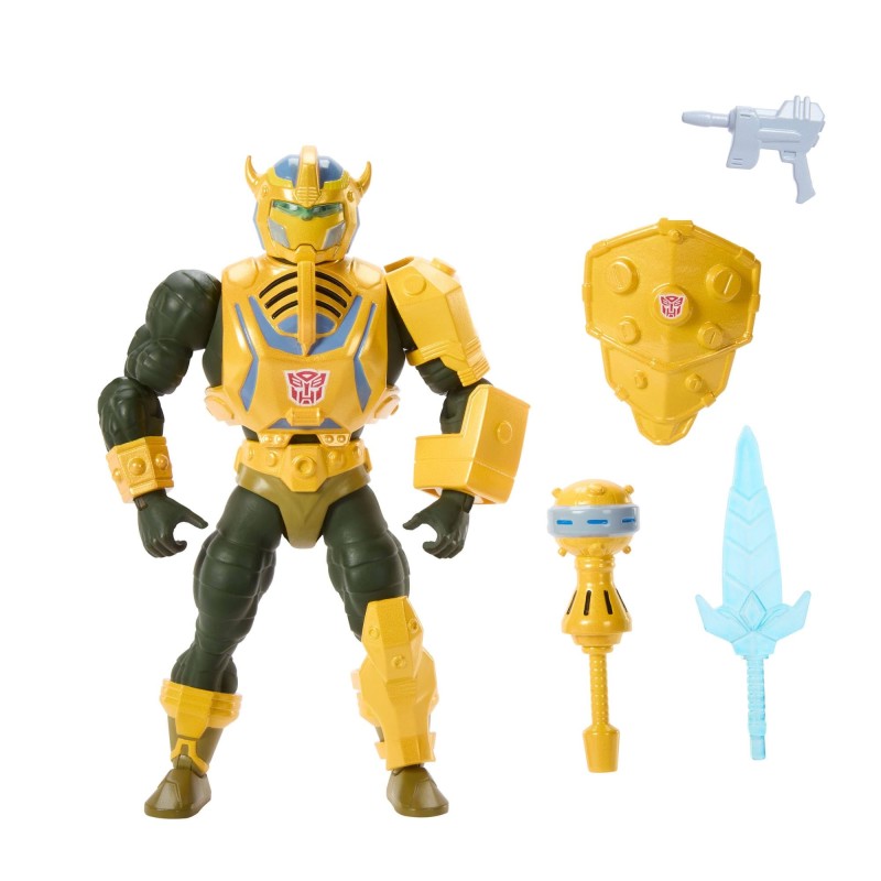 Figura Man At Arms Bumblebee Armor MOTU X Transformers European Exclusive Articulada 14 cms