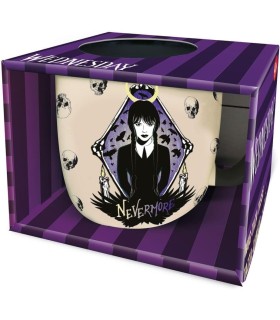 Taza Wednesday Nevermore Miércoles Addams Cerámica 380 mls