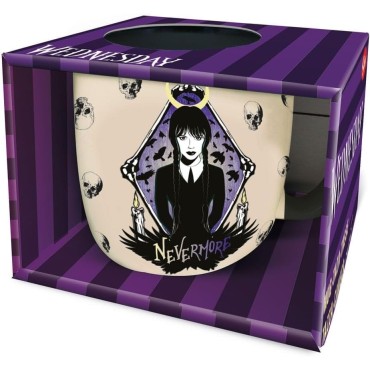 Taza Wednesday Nevermore Miércoles Addams Cerámica 380 mls