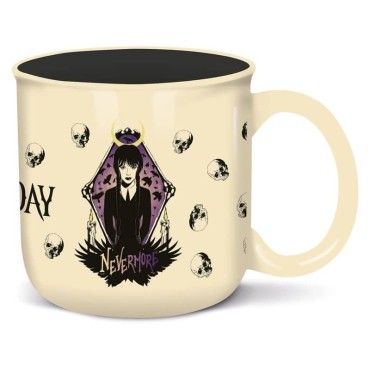 Taza Wednesday Nevermore Miércoles Addams Cerámica 380 mls