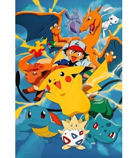 Placa Decorativa Ash Pokémon Metálica Cuadro Póster HD