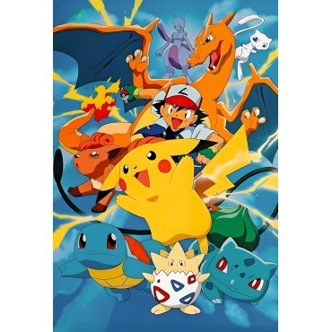 Placa Decorativa Ash Pokémon Metálica Cuadro Póster HD
