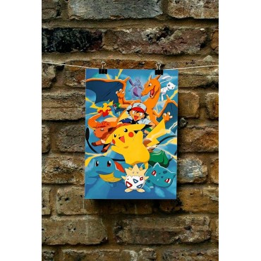 Placa Decorativa Ash Pokémon Metálica Cuadro Póster HD