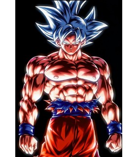 Placa Decorativa Black Fondo Goku Metálica Cuadro Póster HD
