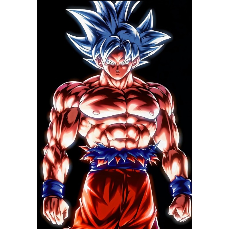 Placa Decorativa Black Fondo Goku Metálica Cuadro Póster HD