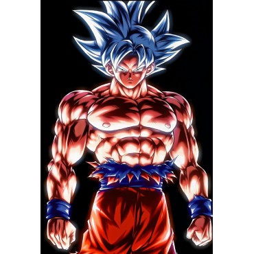 Placa Decorativa Black Fondo Goku Metálica Cuadro Póster HD