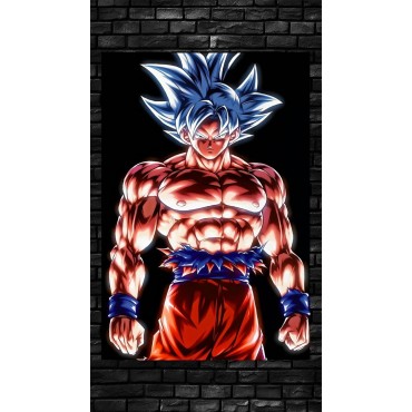 Placa Decorativa Black Fondo Goku Metálica Cuadro Póster HD
