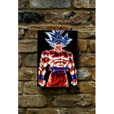 Placa Decorativa Black Fondo Goku Metálica Cuadro Póster HD