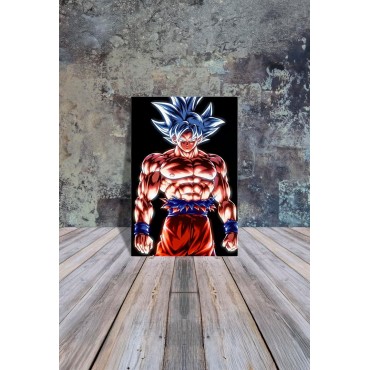 Placa Decorativa Black Fondo Goku Metálica Cuadro Póster HD