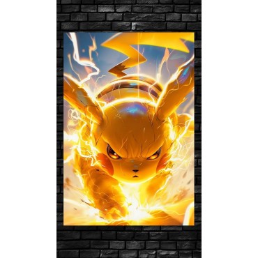 Placa Decorativa Pikachu Metálica Cuadro Póster HD