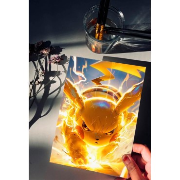 Placa Decorativa Pikachu Metálica Cuadro Póster HD