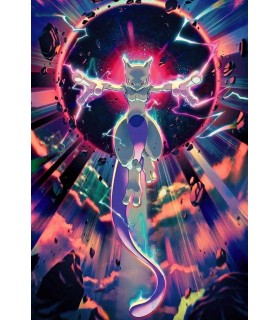 Placa Decorativa Pokémon Mewtwo Metálica Cuadro Póster HD