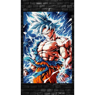 Placa Decorativa Goku Destello Metálica Cuadro Póster HD