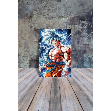Placa Decorativa Goku Destello Metálica Cuadro Póster HD