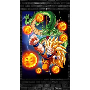 Placa Decorativa SSJ3 Son Goku Metálica Cuadro Póster HD