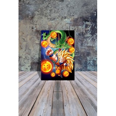 Placa Decorativa SSJ3 Son Goku Metálica Cuadro Póster HD