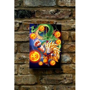 Placa Decorativa SSJ3 Son Goku Metálica Cuadro Póster HD