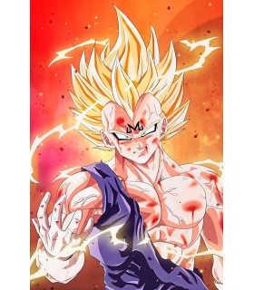 Placa Decorativa Super Majin Vegueta Metálica Cuadro Póster HD